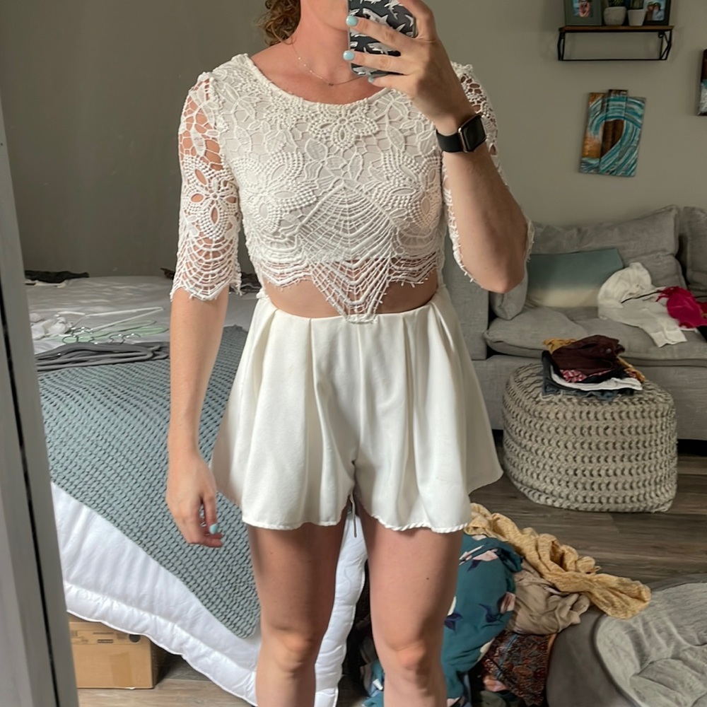 White lace romper